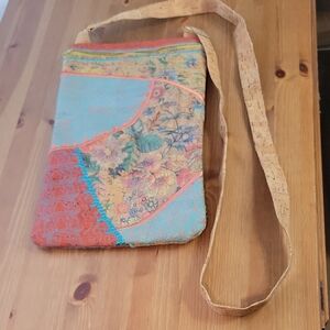 Floral Patchwork Cork Crossbody Bag